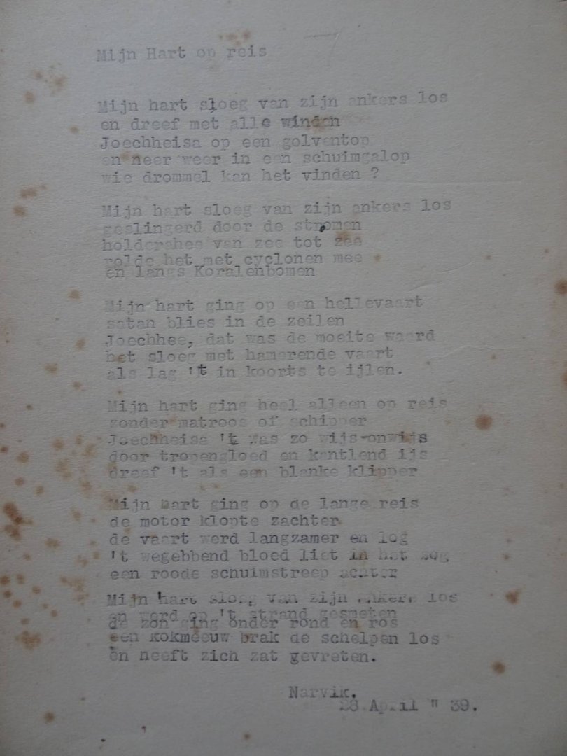 Last, Jef. - Bundeling van enkele gedichten uit de periode 1939-1940.