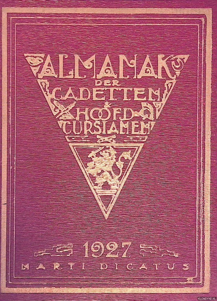 Cornet, J.W.G. - en anderen - Almanak der Cadetten en Hoofdcusrsianen 1927