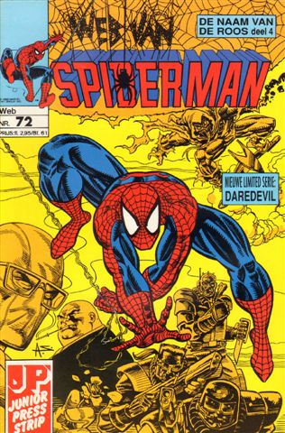 Junior Press - Web van Spiderman 072,  De Naam van de Roos 4, geniete softcover, zeer goede staat