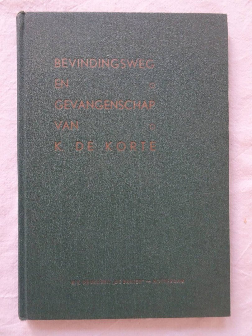 Korte, Cornelis de. - Ter herinnering. Bevindingsweg en gevangenschap van Cornelis de Korte, landman onder Mariekerke in het eiland Walcheren. Gevangen gezet naar aanleiding van de invoering van nieuwe Psalmen (1778 en 1779).