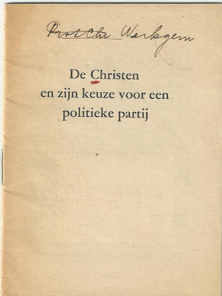Loor, D. de - De Christen en zijn keuze voor een politieke partij
