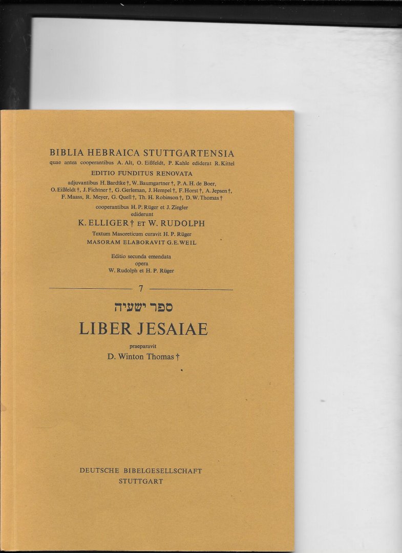 Rudolph,W/ H.P.Rüger - Liber Jesaiae