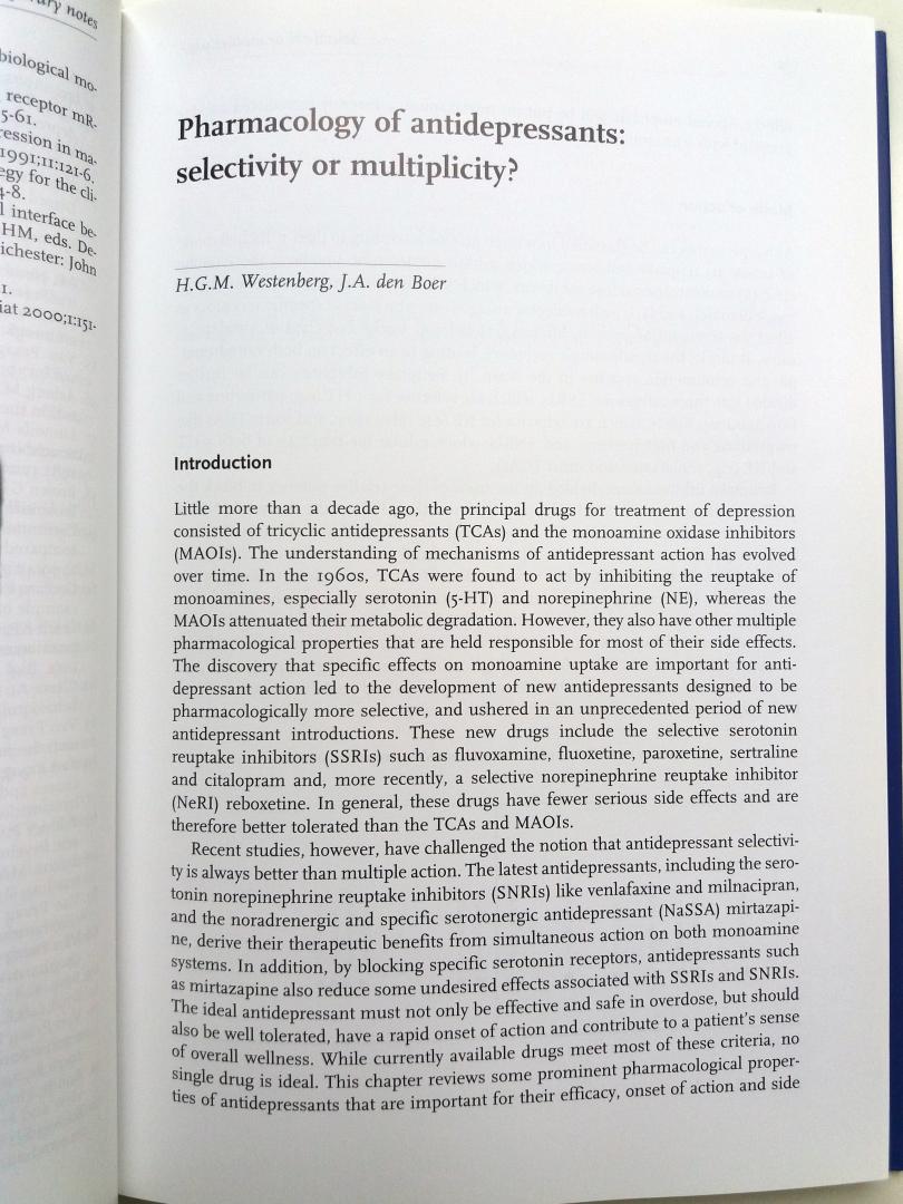 Boer, J.A. den - Westenberg, H.G.M. - Antidepressants: Selectivity or Multiplicity? (ENGELSTALIG) (Focus on Psychiatry)