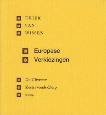 WISSEN, Driek van - Europese verkiezingen.