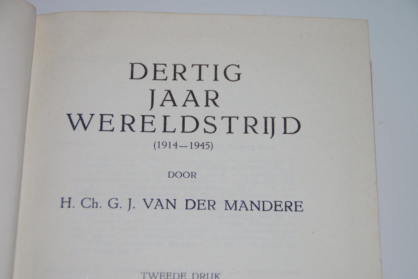 H. van der Mandere - 30 Jaar wereldstrijd