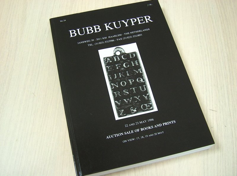 Kuyper, Bubb - Auction sale of books and prints - no 24 22 and 23 may 1996