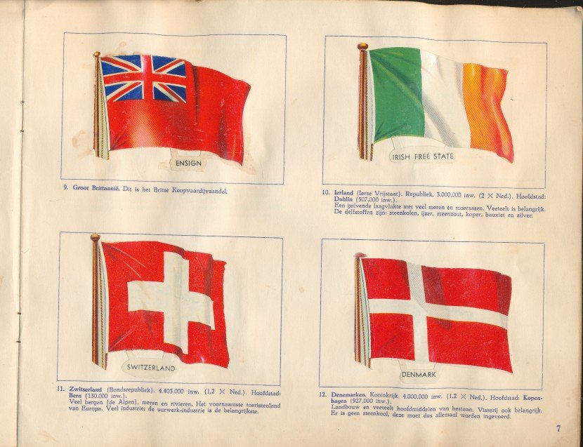 Heirman, R.J.J. / True, Leonard - Vlaggenalbum van de gehele wereld deel I. Met 64 ingeplakte plaatjes