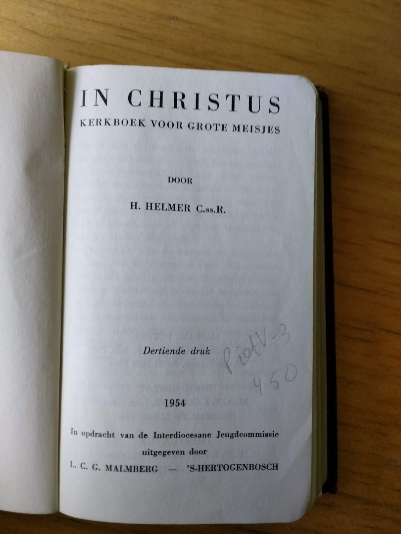 Helmer Cssr, H. - In Christus - kerkboek voor grote meisjes
