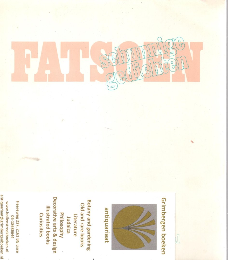 Odendaal, Willem - Fatsoen. Schunnige gedichten.