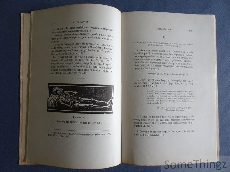 Roersch, Alphonse et Ischyrius, Chr. [Christianus] - Homulus. Texte latin publié avec une introduction et des notes par Alphonse Roersch.