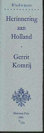 KOMRIJ, Gerrit - Herinnering aan Holland.