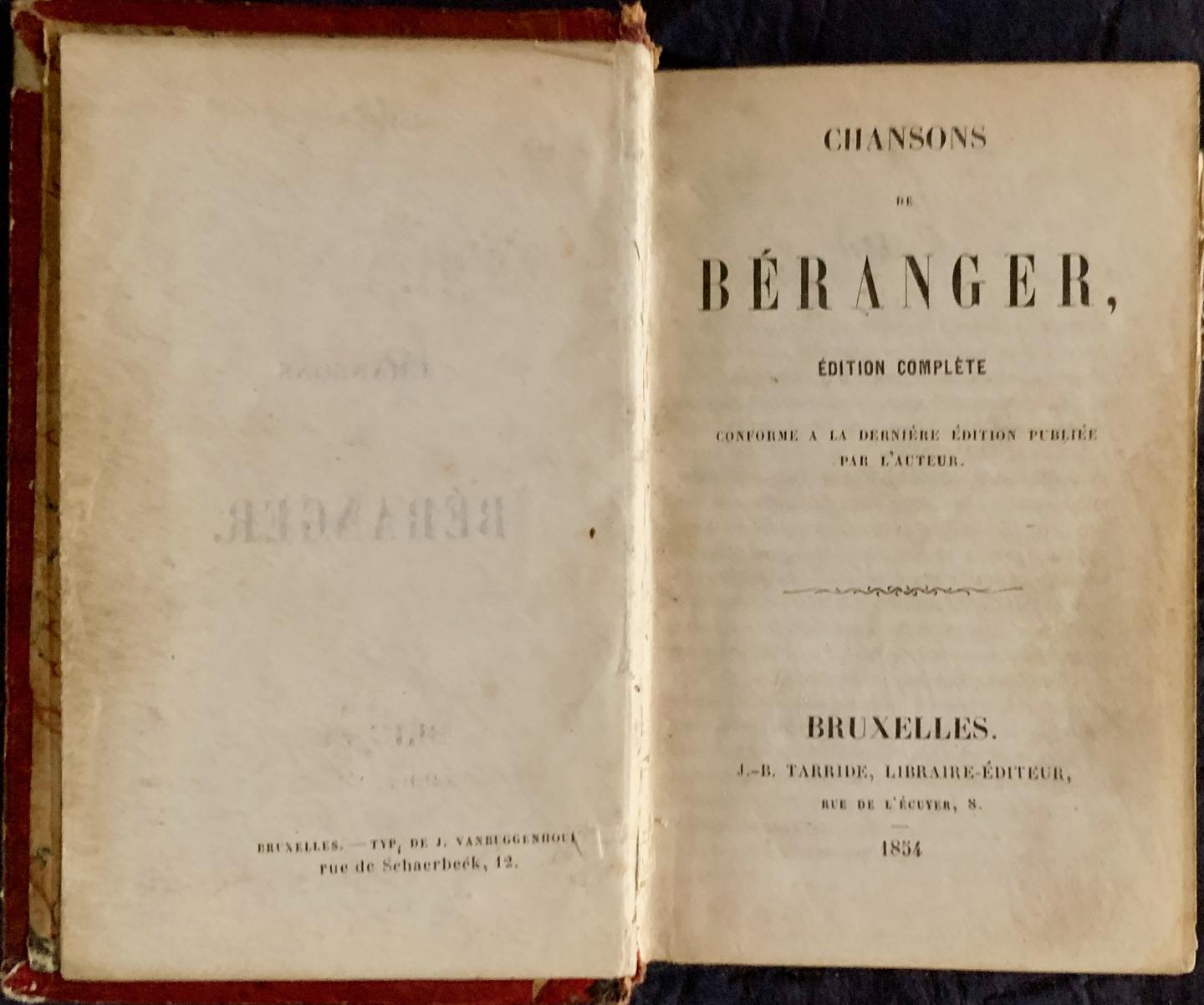 Pierre-Jean de Béranger - Chansons de Béranger.