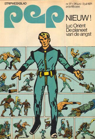 Diverse tekenaars - PEP 1971 nr. 27, stripweekblad 26 juni/2 juli 1971 met o.a. DIVERSE STRIPS (ASTERIX/RAVIAN/TOENGA/MICHEL VAILLANT/LUCKY LUKE)/ROD LAVER (TENNIS, 2 p )/   EARTH & FIRE (POSTER, 2 p. + 1 p. tekst) /SANDY COAST (2 p.)/POPFESTIVAL KRALINGSE BOS (1 p