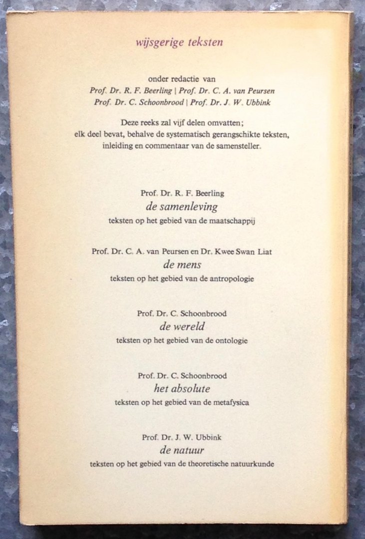 Beerling, Prof. Dr. R.F. [verzameld en ingeleid door] - De samenleving - wijsgerige teksten