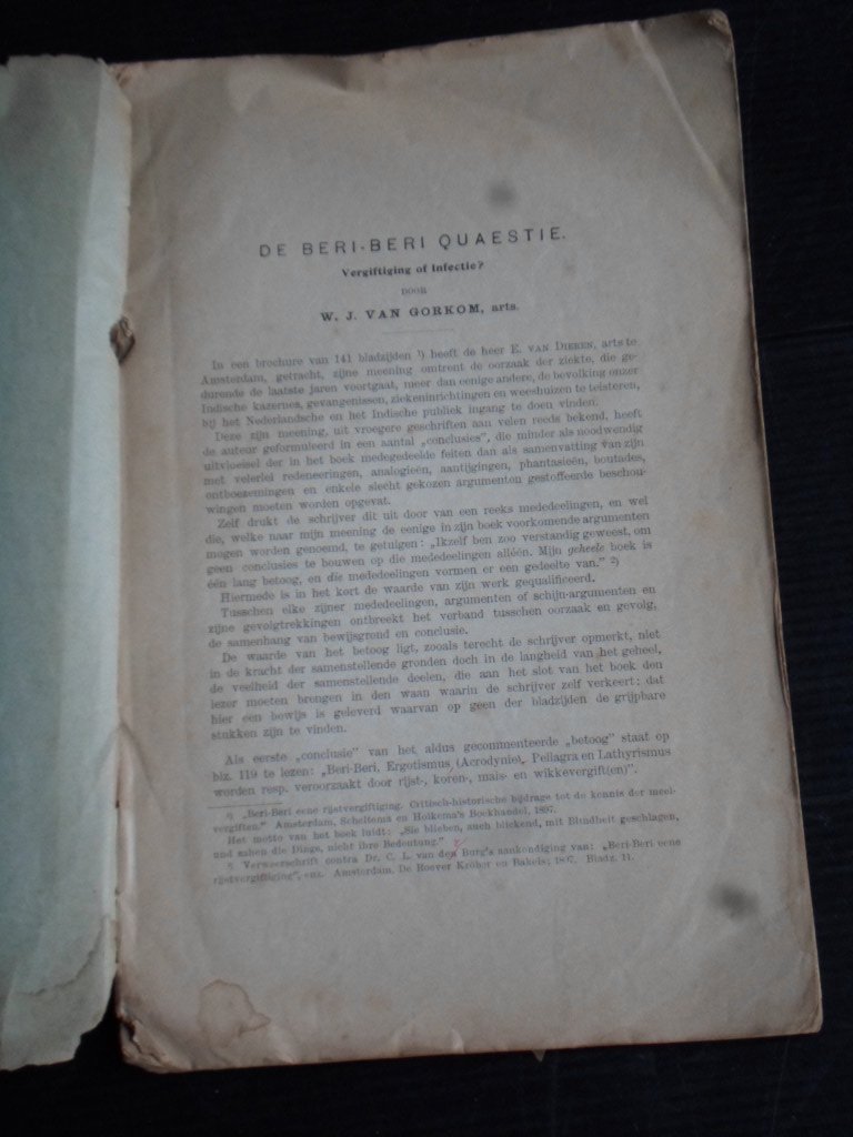 Oorkom, W.J.van - De Beri-Beri Quaestie, Vergiftiging of Infectie?