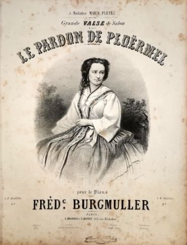 Burgmüller, Frédéric: - Grande valse de salon sur Le pardon de Ploërmel de Meyerbeer pour le piano. à 2 mains