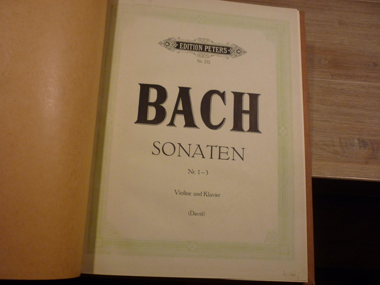 Bach; J. S. (1685-1750) - Sonaten Nr. 1 - 3 voor Viool + Klavecimbel (piano)  //   Sonaten Nr. 4 - 6 voor Viool + Klavecimbel (piano) - herausgegeben von Fred. David