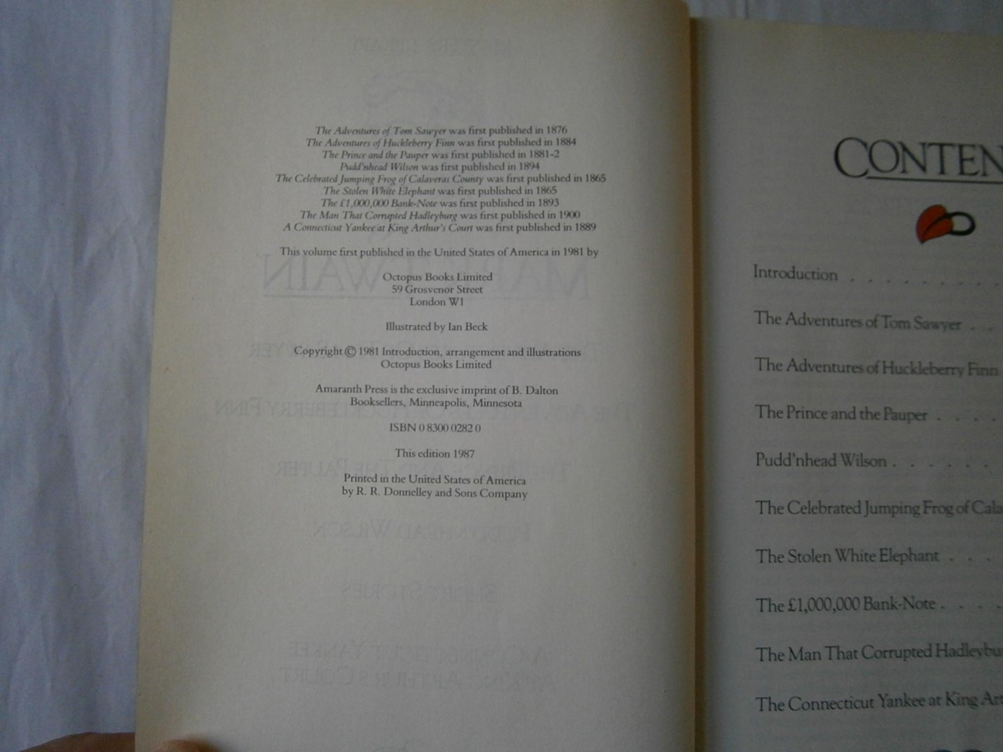 Twain, Mark - The Adventures of Tom Sawyer, The Adventures of Hunckleberry Finn, The Prince and the Pauper, Pudd'nhead Wilson, Short Stories, AConnecticut Yankee at King Arthur's Court