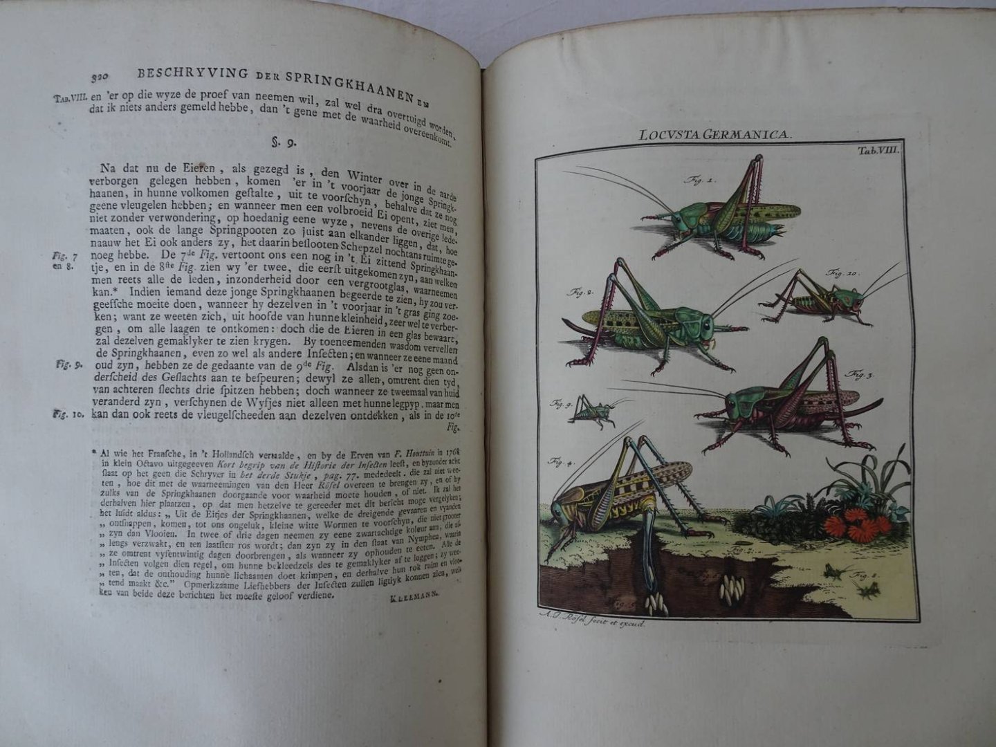Rösel von Rosenhof, August Johan and C.FC. Kleemann. - De natuurlyke historie der insecten. Voorzien met naar `t Leven getekende en gekoleurde Plaaten. Volgens eigen ondervindling beschreeven, door de Heer August Johann Rösel, van Rosenhof, Miniatuur-Schilder. Met zeer nutte en fraaie Aanmerkingen...