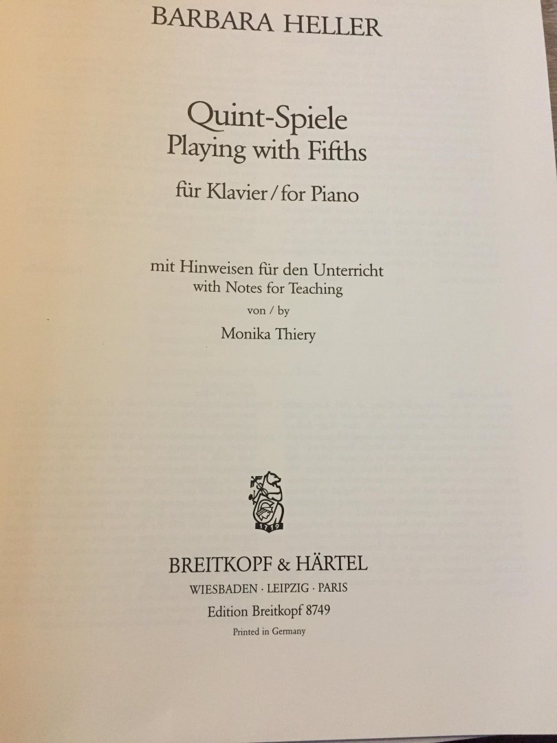 Barbara heller - Bladmuziek; Quint Spiele ,Playing with fifths