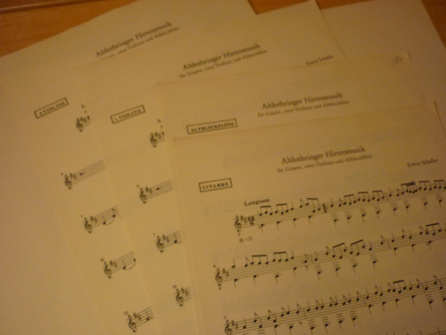 Schaller; Erwin - Altlothringer Hirtenmusic; (gitaar; altblokfluit; 2 violen)