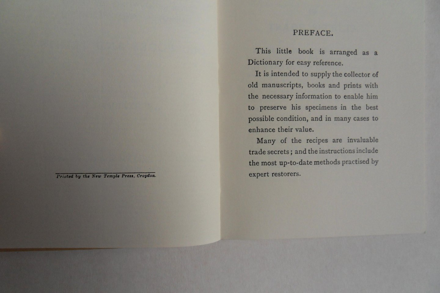 Expert, An. - The Book of Trade Secrets. - Receipts and Instructions for Renovating, Repairing, Improving and Preserving Old Books and Prints.