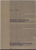 Melick, Ben van - Werktitel: Piet Gerards, grafisch ontwerper :  Working title: Piet Gerards, graphic designer