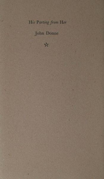 Donne, John. - His Parting from Her.