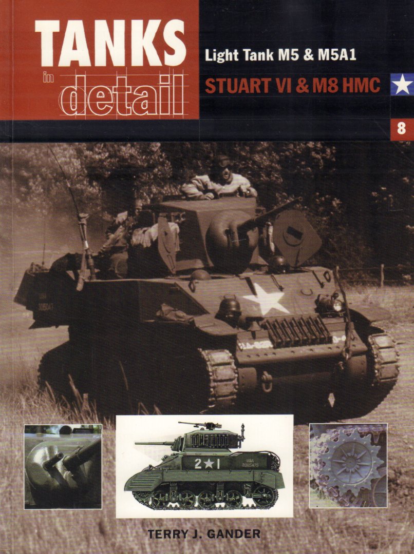 Gander, Terry J. - Tanks In Detail nr. 08 -  Light Tank M5 & M5A1, Stuart VI & M8 HMC, 96 pag. paperback, gave staat