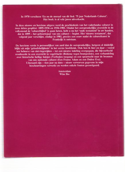 ibo, wim - en nu de moraal geschiedenis van het nederlands cabaret 1895 - 1936