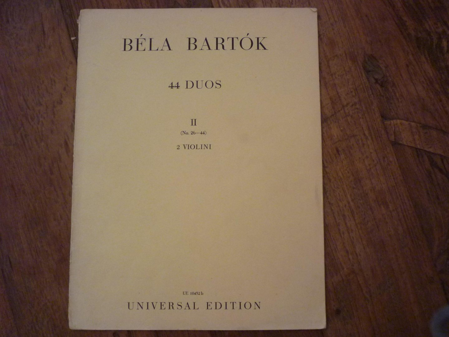 Bartók; Béla (1881–1945) - 44 Duos I - für zwei Violinen; Band 2 (26-44)  (voor 2 violen)