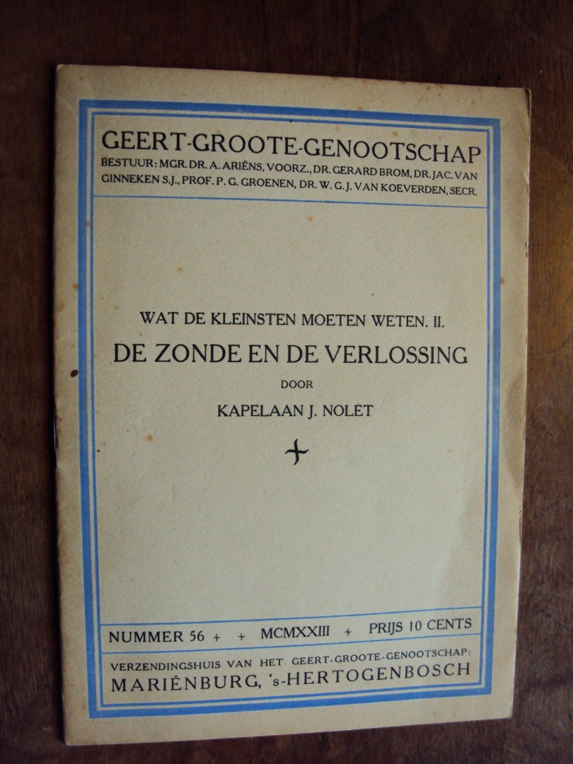 Nolet, J. - Wat de kleinsten moeten weten. II. De zonde en de verlossing