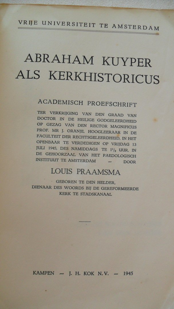 Praamsma L. - Abraham Kuyper als kerkhistoricus