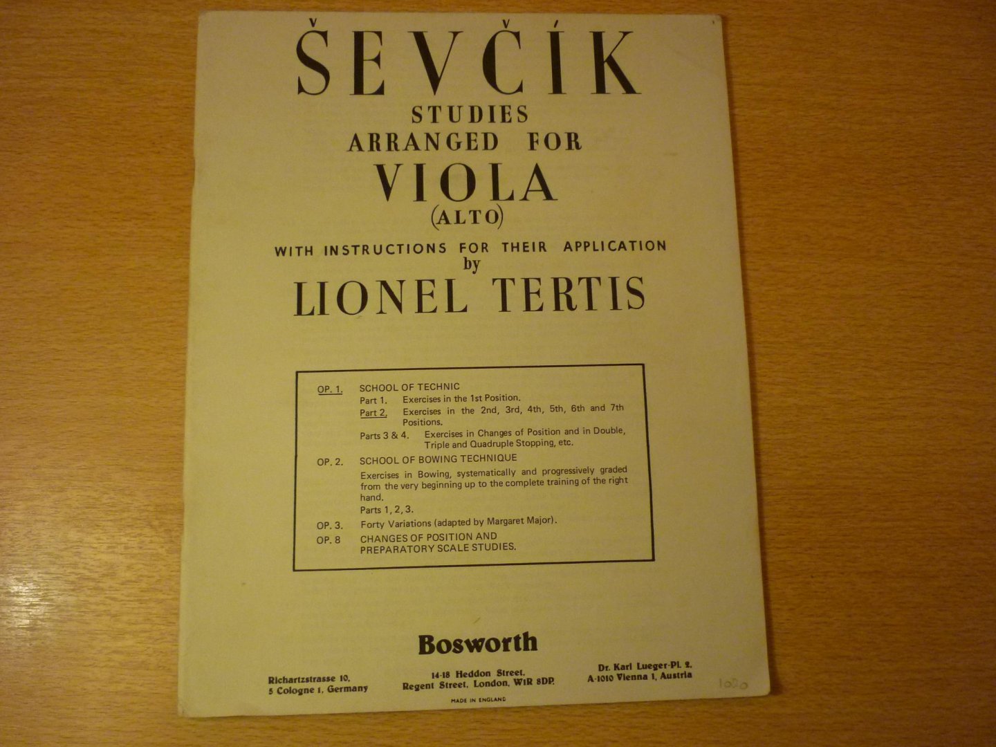 Sevcik; Otakar - School Of Violin Technique, Opus 1; Part 2