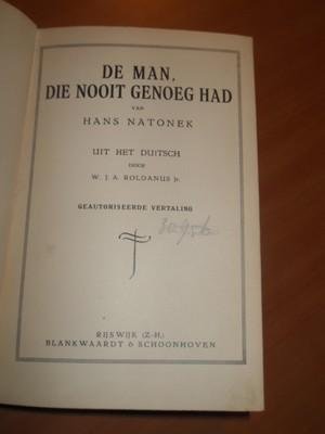 Natonek, Hans - De man die nooit genoeg had