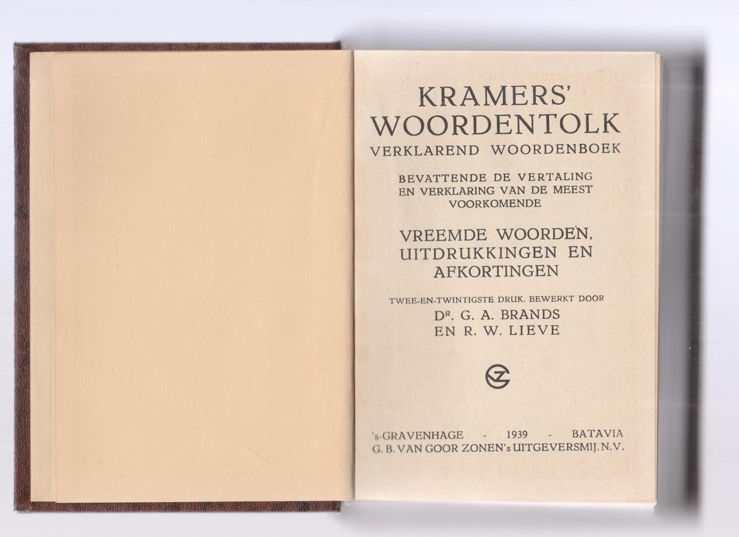 Brands, Dr. G.A.; Lieve, En.R.W. - Kramers' Woordentolk