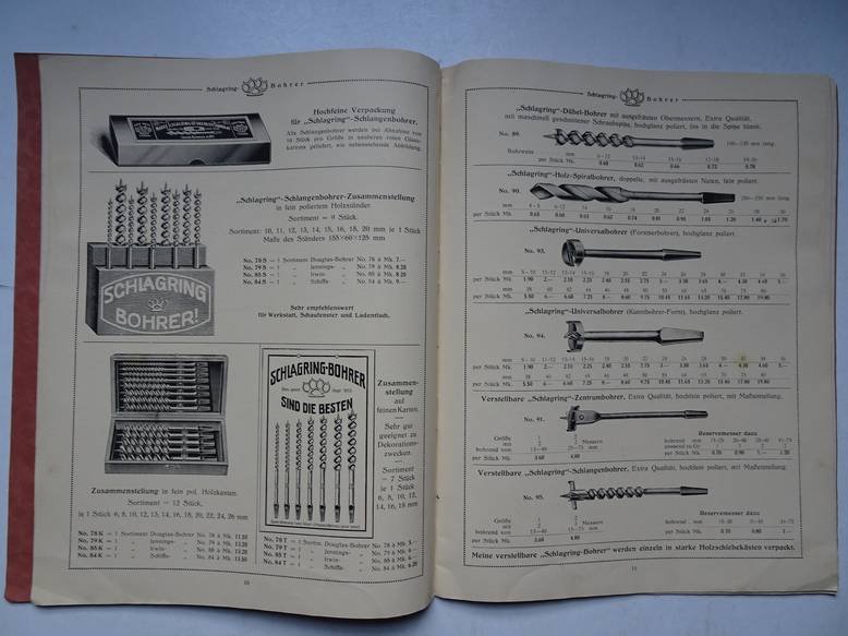 N.n.. - Schlagringwerk Gustav Weber. Bohrer- und Werkzeugfabrik Elberfeld- Hahnerberg. Ausgabe 1928. Bohrer- und Werkzeug-Katalog Nr. 51.