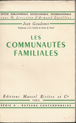 Gaudemet, Jean - Les communautés familiales