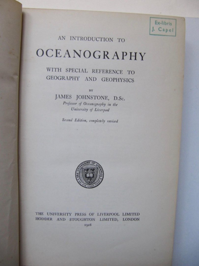 J. Johnstone - An Introduction to Oceanography