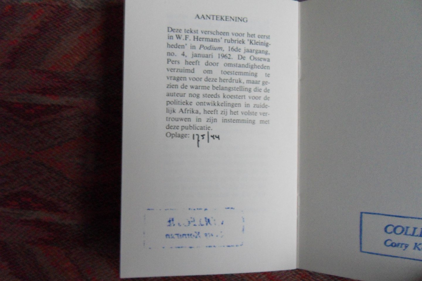 Hermans, W.F. - Suidafrikaantjies! [ Genummerd ex. 44 / 175 ].