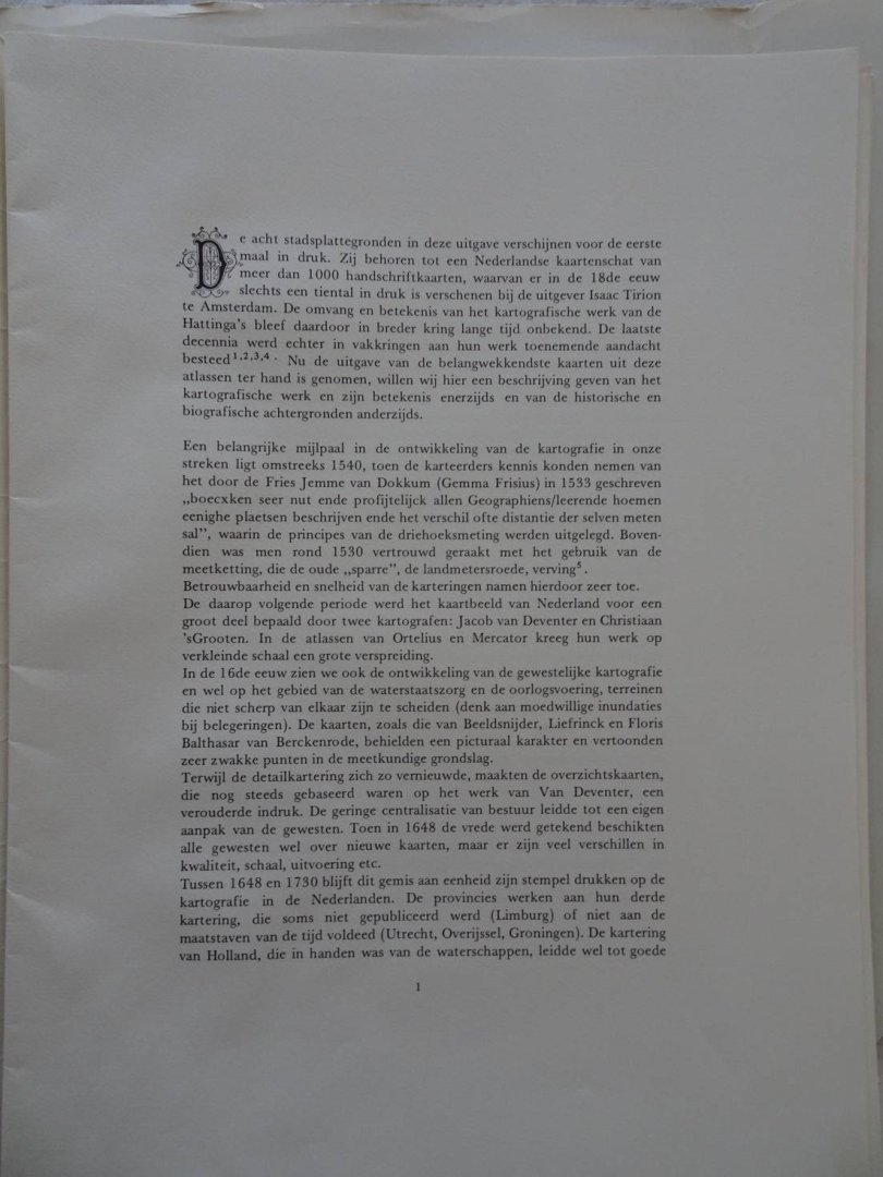 Hoogendoorn-Beks, W.J.M. & Hattinga Verschure, J.C.M.. - Topografische kaarten en plattegronden van de Hattinga's 1724-1755. Map 1. De Hattinga's en hun topografische atlassen.