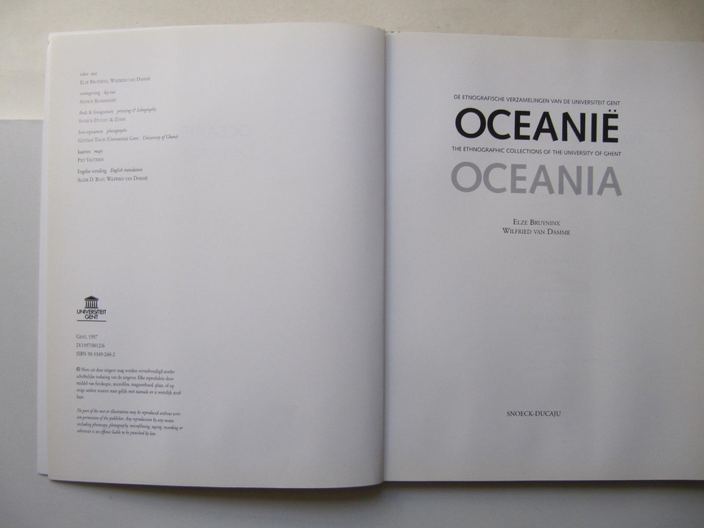 E. Brueninx - W. van Damme - Oceanie - Oceania /etnografische verzamelingen van de universiteit Gent