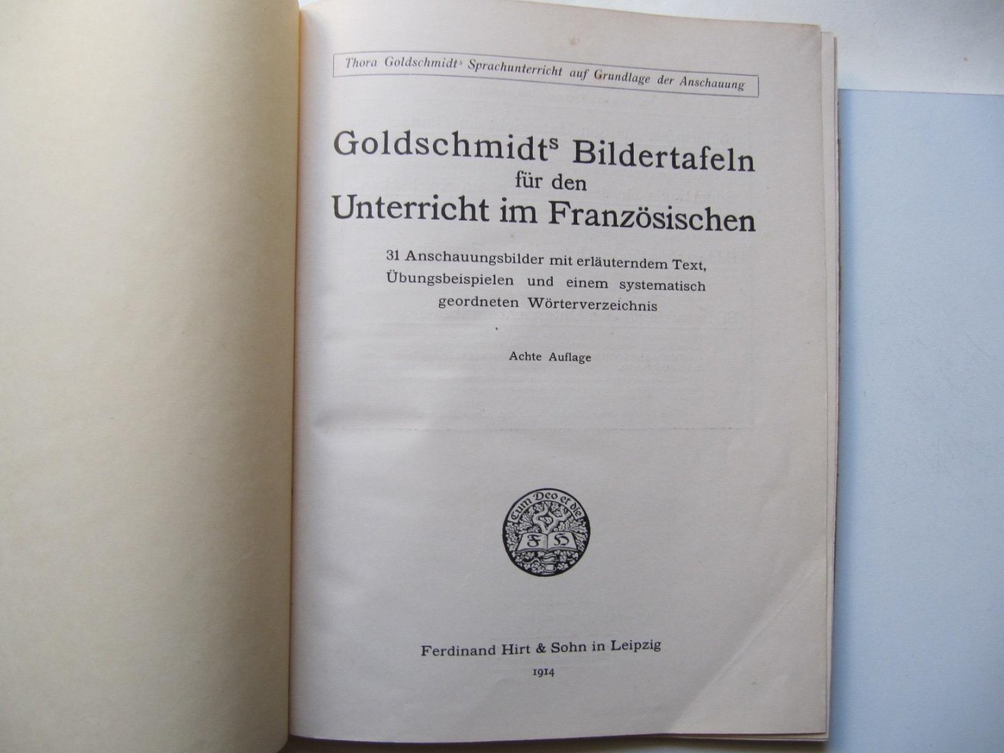 Thora Goldschmidt - Bildertafeln fur den Unterricht im Franzoschen