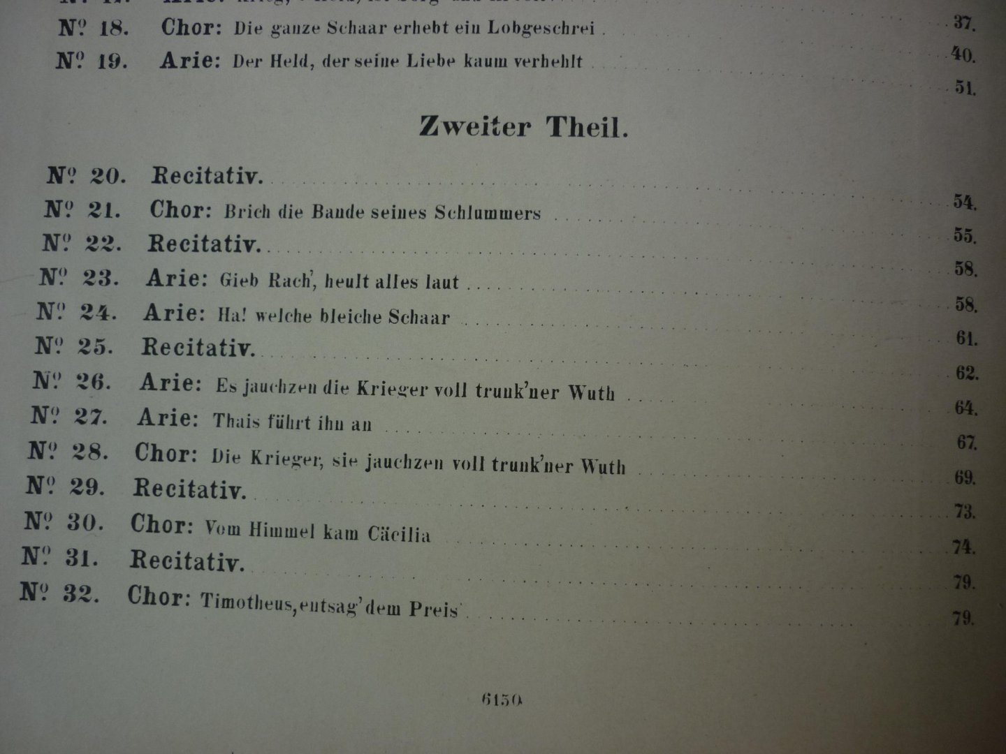Handel; Georg Friedrich (1685-1759) - Alexandersfest oder die gewalt der Musik - cantate - Klavierauszug Ouverture. (Alexander's Feast or The Power of Musick HWV 75)