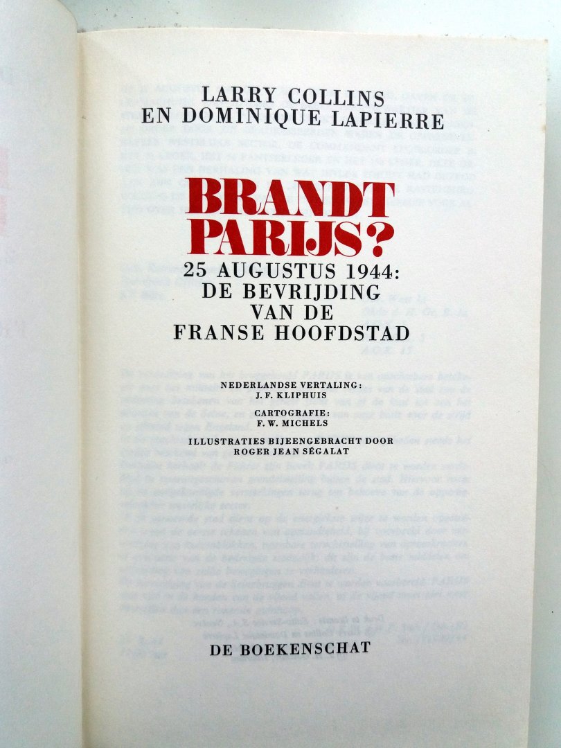 Collins, Larry - Lapierre, Dominique - Brandt Parijs? (25 augustus 1944: De bevrijding van de Franse hoofdstad)
