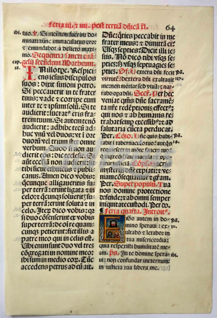 ANONYMOUS, - Leaf from a post-incunable Missale Romanum