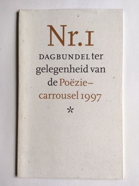 Nr. 1 Dagbundel ter gelegenheid van de Poëziecarrousel 1997