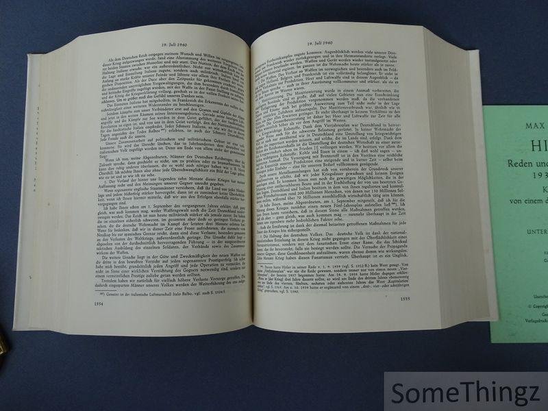 Hitler, Adolf / Domarus, Max [edit.] - Hitler: Reden und Proklamationen, 1932-1945. Kommentiert von einem deutschen Zeitgenossen. II. Band: Untergang (1939-1945)