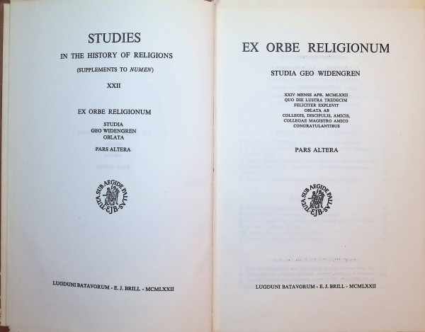 C. J. Bleeker ea. - Ex Orbe Religionum Studia Geo Widengren Oblata II
