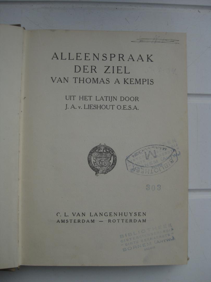 Kempis, Thomas A - Alleenspraak der ziel.